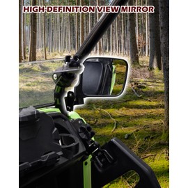 SAUTVS Adjustable Side Mirrors Compatible with Honda Pioneer 520 2021-2025, Pioneer 500 2015-2023, High-definition Clear Exterior Wider Foldable Side Rearview Mirror with Bracket Accessories, 2PCS