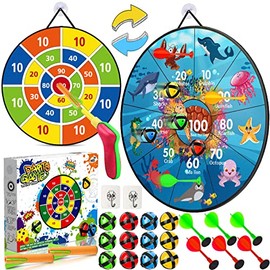 MZJAUVF Children's Dartboard, 66 cm, Dartboard, Foldable with 12 Sticky Balls, Double-Sided Dartboard, Throwing Board, Children's Gifts, Toy from 3 Years