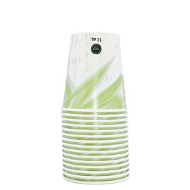 MULMEHË New Disposable Cold Beverage Paper Drinking Cups for Water, Juice, Soda, Daybreeze Design, 12 oz, Case of 1000