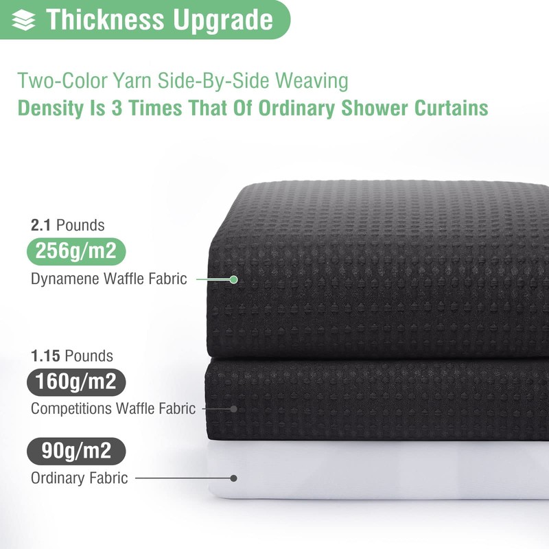 Dynamene 60 inch Stall Shower Curtain - Waffle Weave Heavy