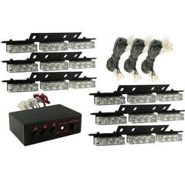 ranzek Car Warning Light Emergency Strobe Flashing Lights Three Flashing Mode 54LED High Brightness 6pcs Set Blue Light/白光