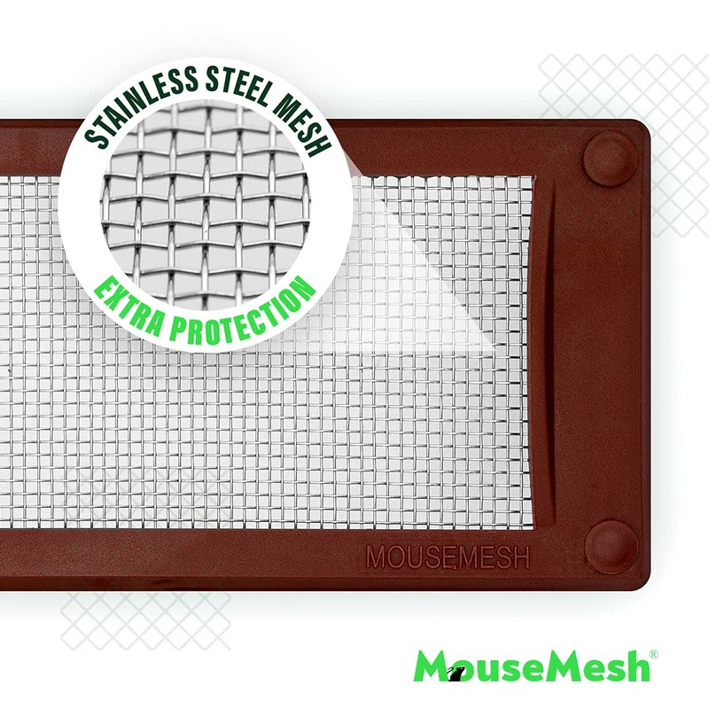 Mousemesh Medium Brown Pest Proofing Air Brick Vent Cover size