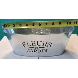Greenbrier Window Planters Printed "Fleurs & Jardin" Oval Galvanized 11x5x4”