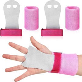 Safly Fun Gymnastics Grips for Gymnastics Bars for Youth Kids Hand Grips for Girls Palm Protection and Wrist Support Sports,Pink,S