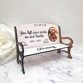 Memorial Bench - A Place of Tranquil Remembrance for Our Loved Ones in Heaven: Bereavement Photo Bench Honoring Our Beloved Angels in Heaven: (You left paw prints)