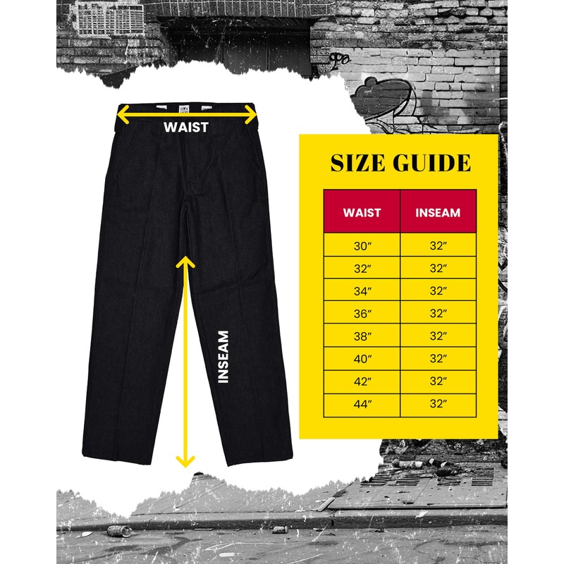 FB County Hard Denim Pants, Indigo and Black, 32 -