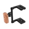 CAMVATE DSLR Camera with Image Stabiliser Platform Cage with Wooden