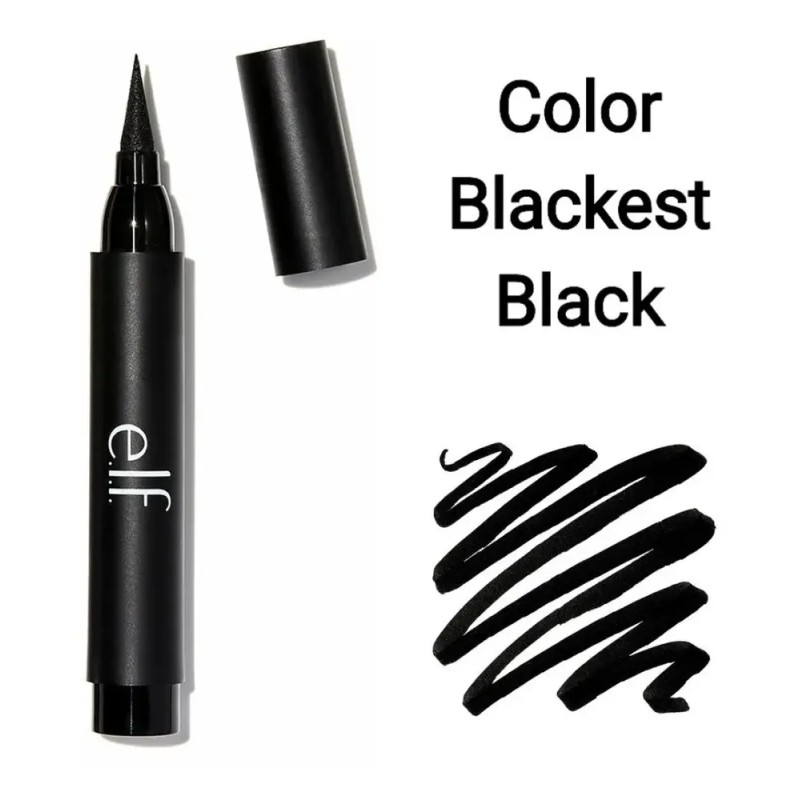Delineador Fibra E.L.F. Cosmetics Intense Ink Eyeliner Negro Blackest Black
