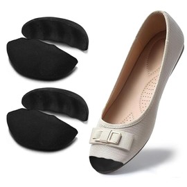 Dr.Foot Shoe Inserts for Loose Footwear, Toe Cushion for Too Big Shoes, Make Shoes Fit for Casual Sports High Heels Boots (Small: Half Size Bigger, Black)