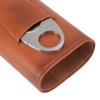 3 Finger Cigar Case Iron Cover Portable Soft Glossy Leather