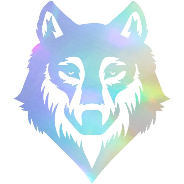 ANGDEST Wolf Face (Hologram) (Set of 2) Premium Waterproof Vinyl