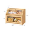 Vriccc Large Bread Box,Bamboo Wood for Kitchen Counter, Corner Bread