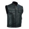 A&H Apparel Mens Genuine Cowhide Leather Vest Biker Vest Concealed