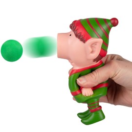 Hog Wild Christmas Elf Ball Popper Toy - Holiday Stocking Stuffer Includes 4 Soft Foam Balls - Squeeze to Pop Air Powered Balls Up to 20 Feet - for Indoor/Outdoor Play - Gift for Kids, Girls, Boys