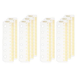 10pcs A7 Binder Dividers Ruler Gold Stamping 12cm Scale 6 Holes Gilding PP Bookmark Ruler for Loose Leaf 6 Rings Binder Notebook Accessories Planner Snap in Bookmark Divider Measuring Rulers Set