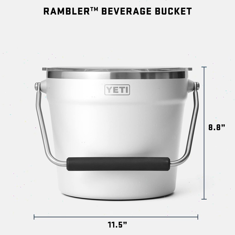 YETI Rambler Beverage Bucket, Double-Wall Vacuum Insulated Ice Bucket with
