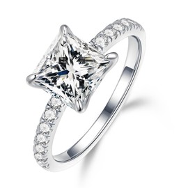 MOOSEA Promise Rings for Couples, Moissanite Travel Rings for Women