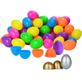 Taspire 50 Pieces Plastic Easter Eggs, 2 3/8" (6cm) Fillable Easter Eggs, Plastic Eggs for Egg Hunt