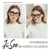 JiSoo Oversized Reading Glasses for Women 1.25, Stylish Designer Readers