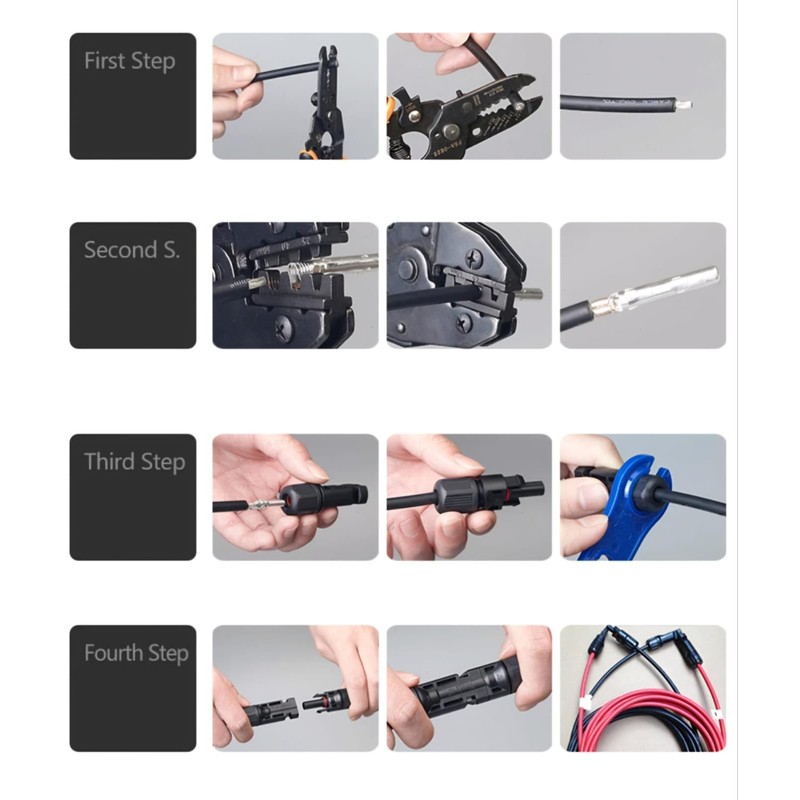 Solar Panel Connectors 100 PCS MC4 connectors IP67 Waterproof Connectors