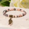 Bivei Rose Quartz Beaded Bracelets Heart Chakra Crystal Healing Tree