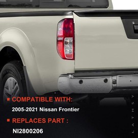 Tail Lights Compatible With 2005-2021 Nissan Frontier Models With Bulbs Left and Right Side Replace NI2801206 NI2800206