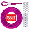 VIVBOO Stainless Steel Cable & Wire Rope 3/16" Vinyl Coated