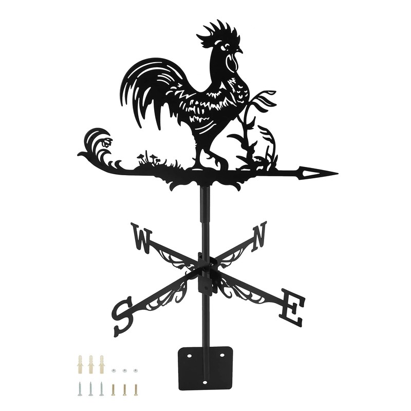 QWORK® Weather Vane Retro Metal Wind Direction Indicator for Garden