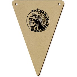 5 x 140mm 'Native American Chief' Wooden Bunting Flags (BN00083407)