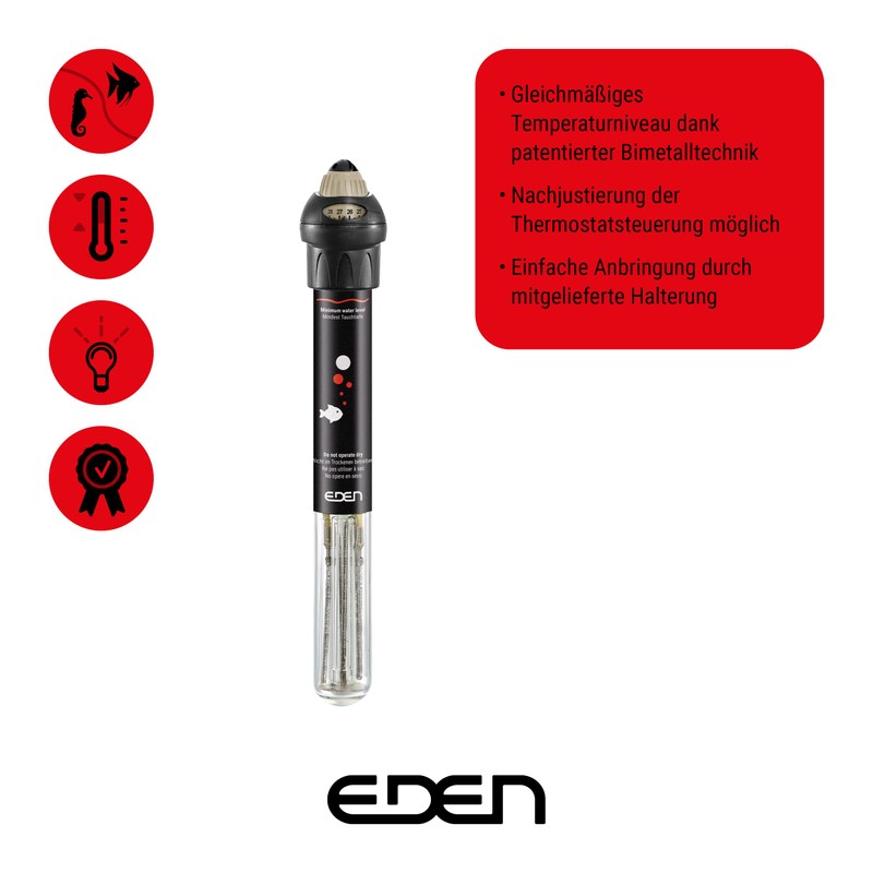 Eden 94151 50 heater reacts to current water temperature avoids