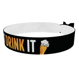 Just Drink It Stoffarmband - Wasserfestes Satinarmband - Modisches Armband für Damen & Herren - Verstellbares Unisex-Armband - Cooles Festival-Accessoire - Geschenkidee für Freunde