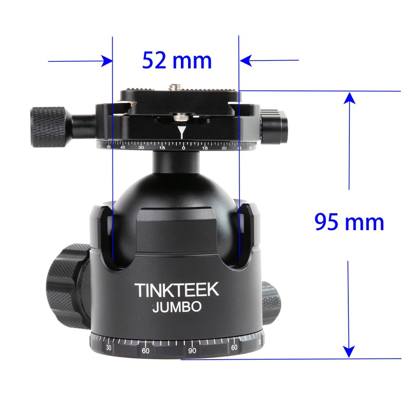 TINKTEEK Jumbo Panorama Ball Head Tripod Head 560 g 10
