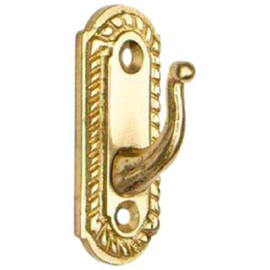 Merriway® BH01618 (2 Pcs) Georgian Curtain Drapery Hold Back Tie Back Hooks, 50mm (2 inch) Brass - Pack of 2 Pieces