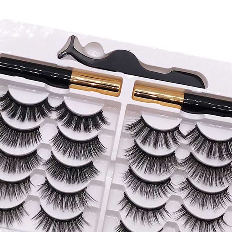 10 Pairs Magnetic False Eyelashes Waterproof Reusable Magnetic False Lashes