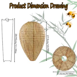 Hyfkjdm Fake Wasp Nest, Fake Wasp Nest, Artificial Wasp Nest, Hanging Fake Wasp Nest, Dummy Weatherproof, Weatherproof for Home and Garden, Pack of 6