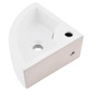 VASOYO Small Corner Bathroom Sink Wall Mount White Triangle Porcelain