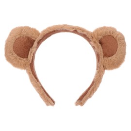 Lurrose Dog Ears Headband Adult Brown Ears Headband Bear Ears Headband Fluffy Animal Hairband Theme Party Cosplay Head Wear for Makeup Washing Face (Brown) Headband Ears Care Ears Headband