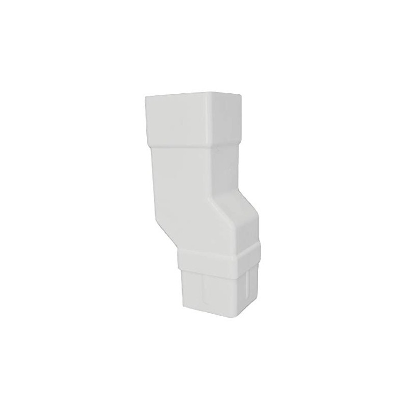 White Square Downpipe Offset Mini Bend, Freeflow Rain Water Systems