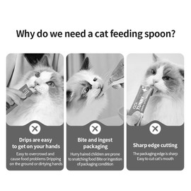 Generic Cat feed dispenser, cat mixing squeezing spoon, small fish shaped cat food can spoon bottle opener, used to feed liquid snacks to cats (Cat Squeezer Pink+Purple+Orange)