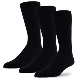 J.B. Field's 96% Merino Wool Weekender Casual Socks, Soft and Itch-free, For Hiking Trekking Running Socks, 3 Pairs (X-Large) Black