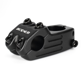 BICYCGEAR 22.2 Bike Stem 48mm 0 Degree Forged Alloy Bicycle Stem for Fixed Gear Bikes BMX Cycling,Sand Blasted