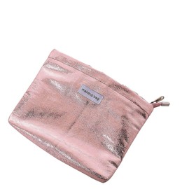 Shiny Pink Makeup Bags for Women Zipper Toiletries Bag Protable Wash Storage Bag Pouch for Travel