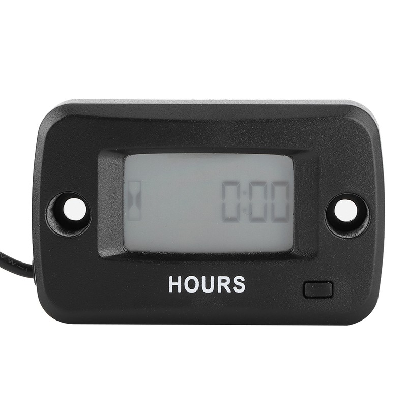 Engine Hour Meter Digital LCD Display Gauge Vibration Activated Waterproof