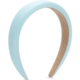 WantGor Padded Headband for Women, Wide Sponge HeadBands Plain Solid Hair Band Hoops Vintage Yoga Head Bands Fashion Elastic Hairband Accessories (Blue)