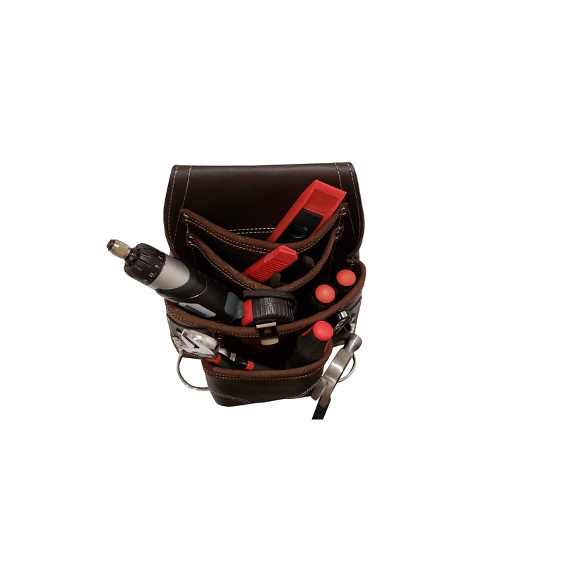 LAUTUS Oil Tanned Leather Tool Pouch Bag | Carpenter, Construction,