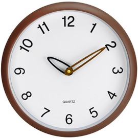 Mabpedo Wall Clock, 12 Inch Wall Clocks Battery Operated, Silent Non Ticking Analog Clock with Large Numbers, Cream Modern Wooden Hands Clocks for Living Room Bedroom Kitchen Hotel Farmhouse, Brown