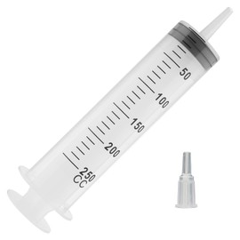 250ml Syringe, Extra Large Plastic Syringes for Glue Dispensing, Scientific Labs, Watering, Refilling, Multiple Uses