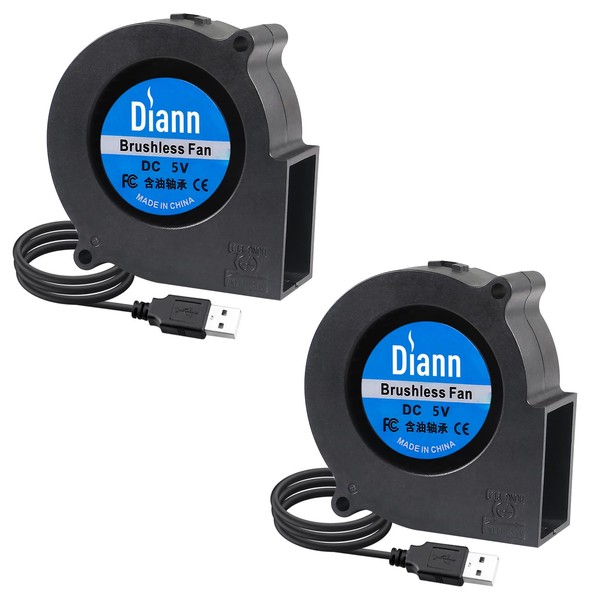 DIANN 2pcs 7530 Cooling Fan USB Cooling Fan DC 5V