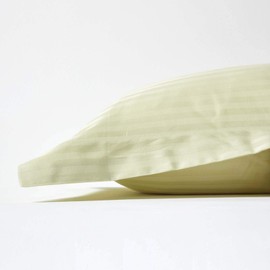 HOMESCAPES Sage Green Pure Egyptian Cotton King Size Oxford Pillowcase 330 TC 500 Thread Count Percale Equivalent Satin Stripe Pillow Case