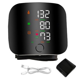 Afenau Wrist Blood Pressure Monitors, Blood Pressure Monitors Wrist with 99x2 Reading Memory and LED Touch Screen, Automatic Voice, Adjustable Wearable Blood Pressure Monitor wrist for Home Office Use